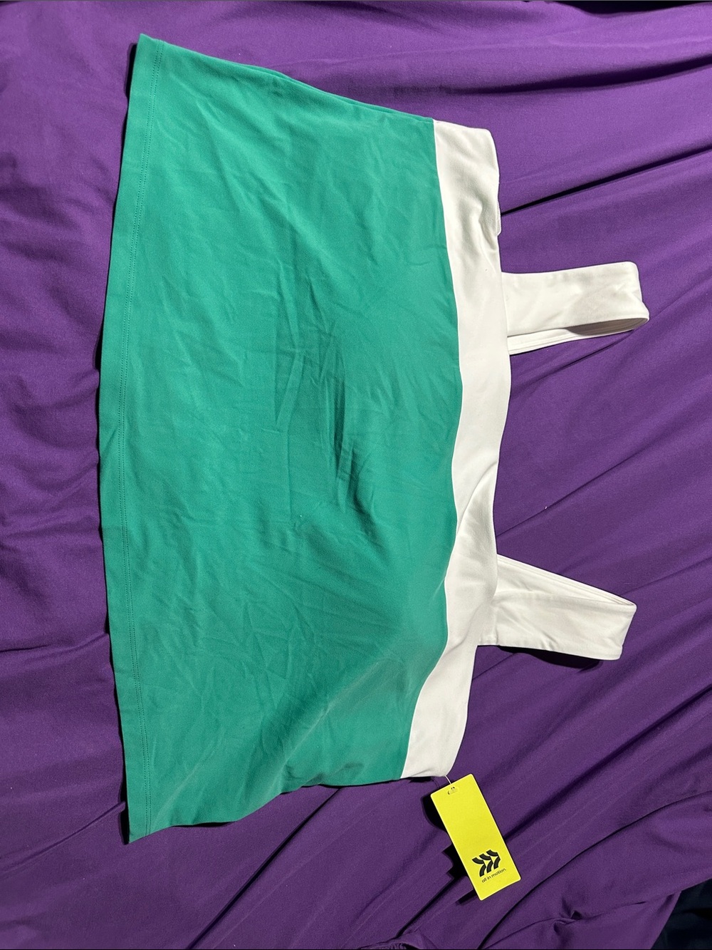 all in motion Green and White Colorblock Sports Bra